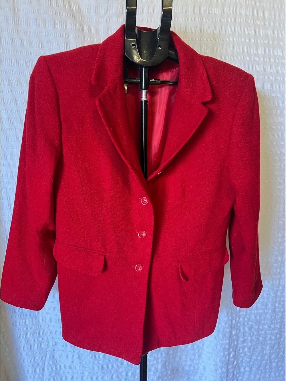 Vintage Norton McNaughton Red Wool Blazer Size 8 100% Pure New Wool 80s 90s